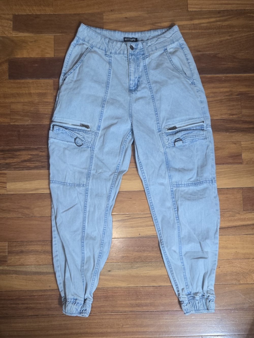 Hot Topic Blue Denim Cargo Jogget Pants 5 Juniors 26W